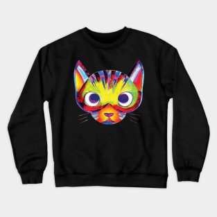 Multicoloured Cat Art Pattern Crewneck Sweatshirt